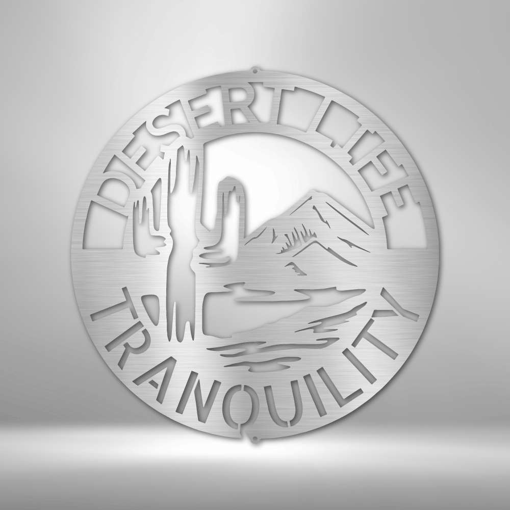 Desert Life Monogram Steel Sign - Personalized Metal Wall Art for Southwest-inspired Decor - Stylinsoul