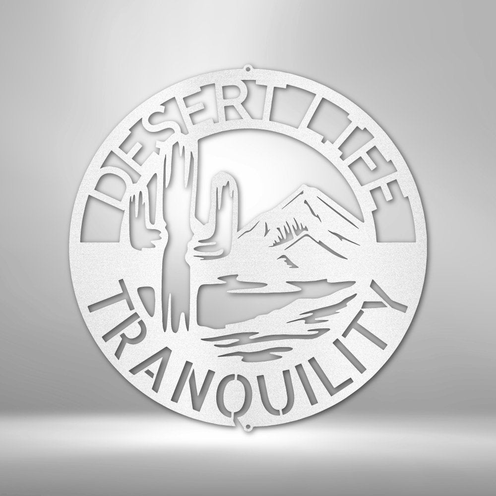 Desert Life Monogram Steel Sign - Personalized Metal Wall Art for Southwest-inspired Decor - Stylinsoul