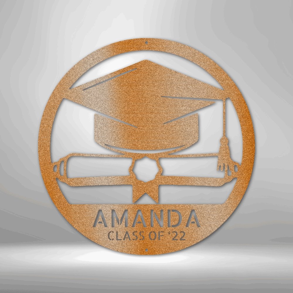 Diploma Monogram Steel Sign - Personalized Metal Wall Art for Graduation Decor - Stylinsoul