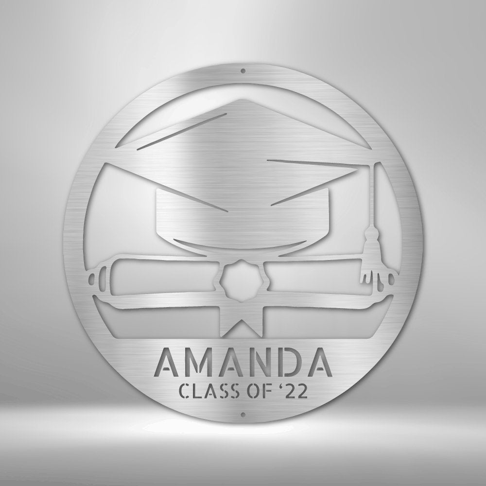 Diploma Monogram Steel Sign - Personalized Metal Wall Art for Graduation Decor - Stylinsoul