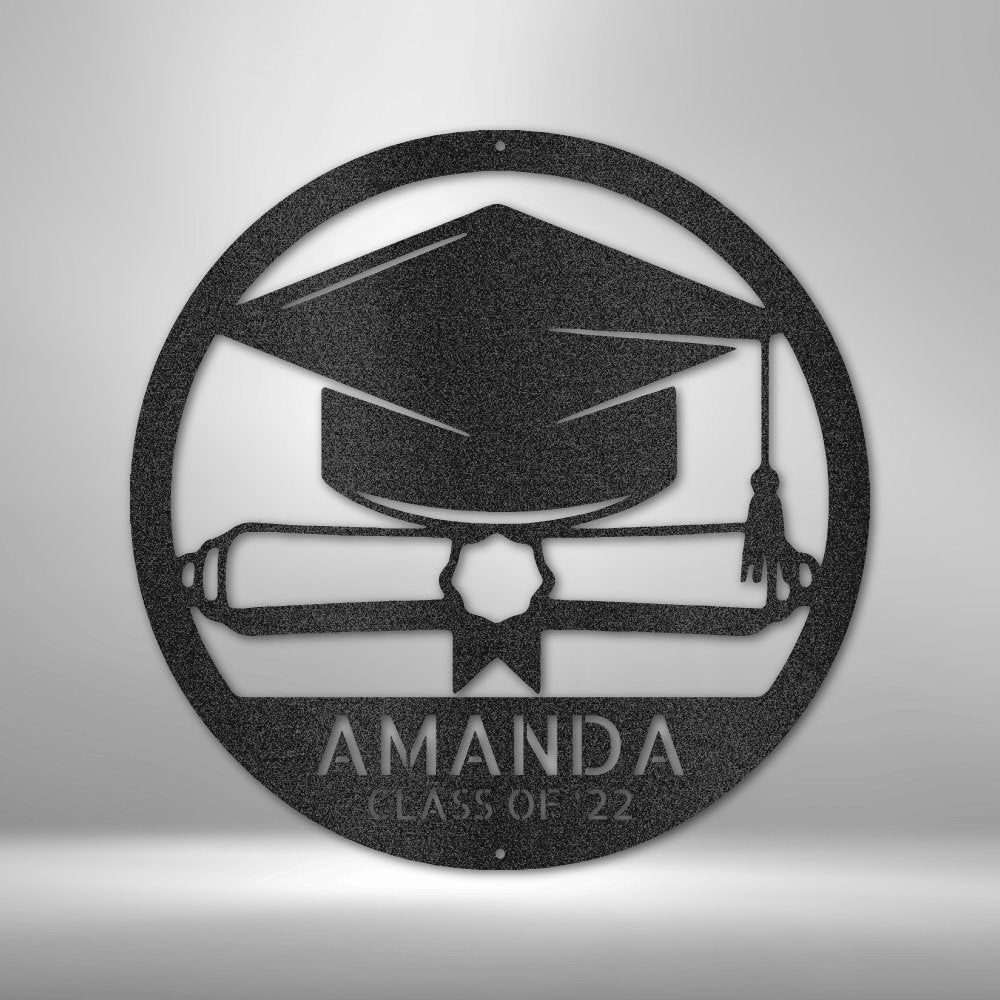 Diploma Monogram Steel Sign - Personalized Metal Wall Art for Graduation Decor - Stylinsoul