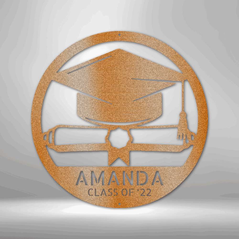 Diploma Monogram Steel Sign - Personalized Metal Wall Art for Graduation Decor - Stylinsoul