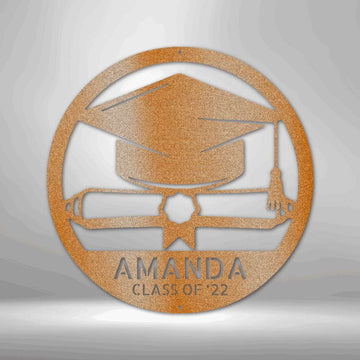 Diploma Monogram Steel Sign - Personalized Metal Wall Art for Graduation Decor - Stylinsoul