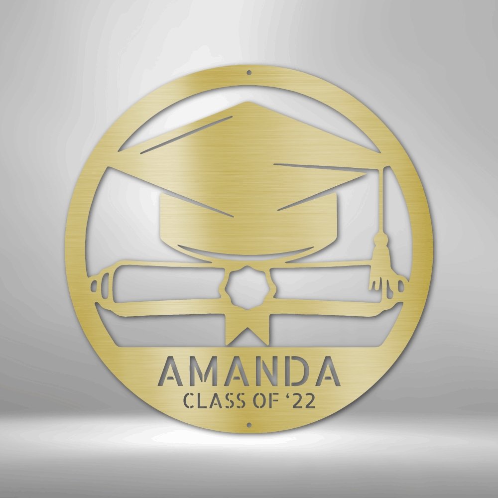 Diploma Monogram Steel Sign - Personalized Metal Wall Art for Graduation Decor - Stylinsoul