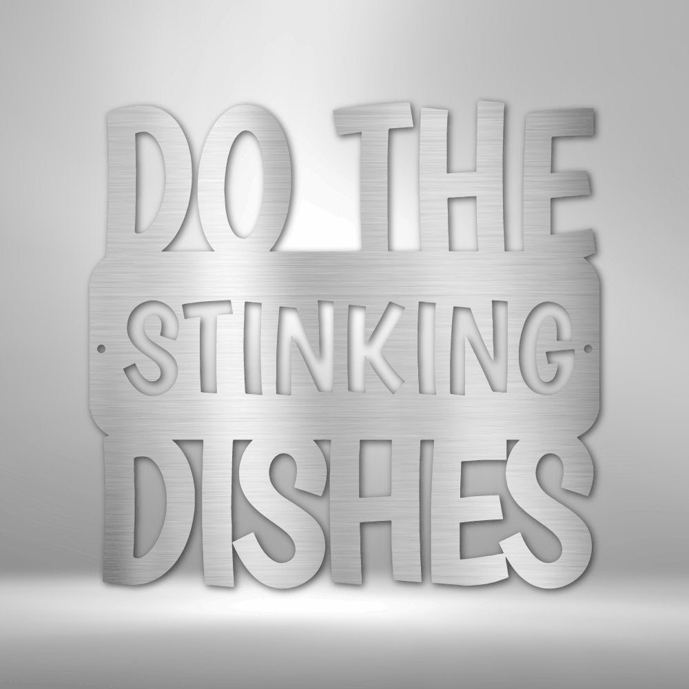 Do the Dishes Quote Steel Sign - Motivational Metal Wall Art for Kitchen Decor - Stylinsoul
