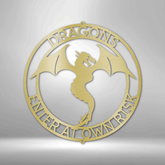 Dragon Ring Monogram - Personalized Steel Sign with Mythical Charm - Stylinsoul