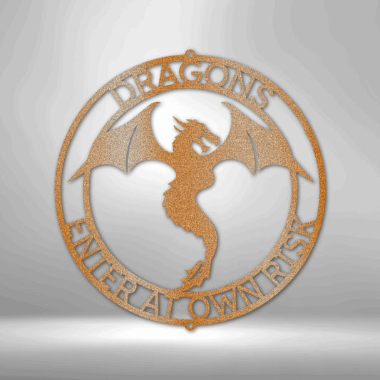 Dragon Ring Monogram - Personalized Steel Sign with Mythical Charm - Stylinsoul