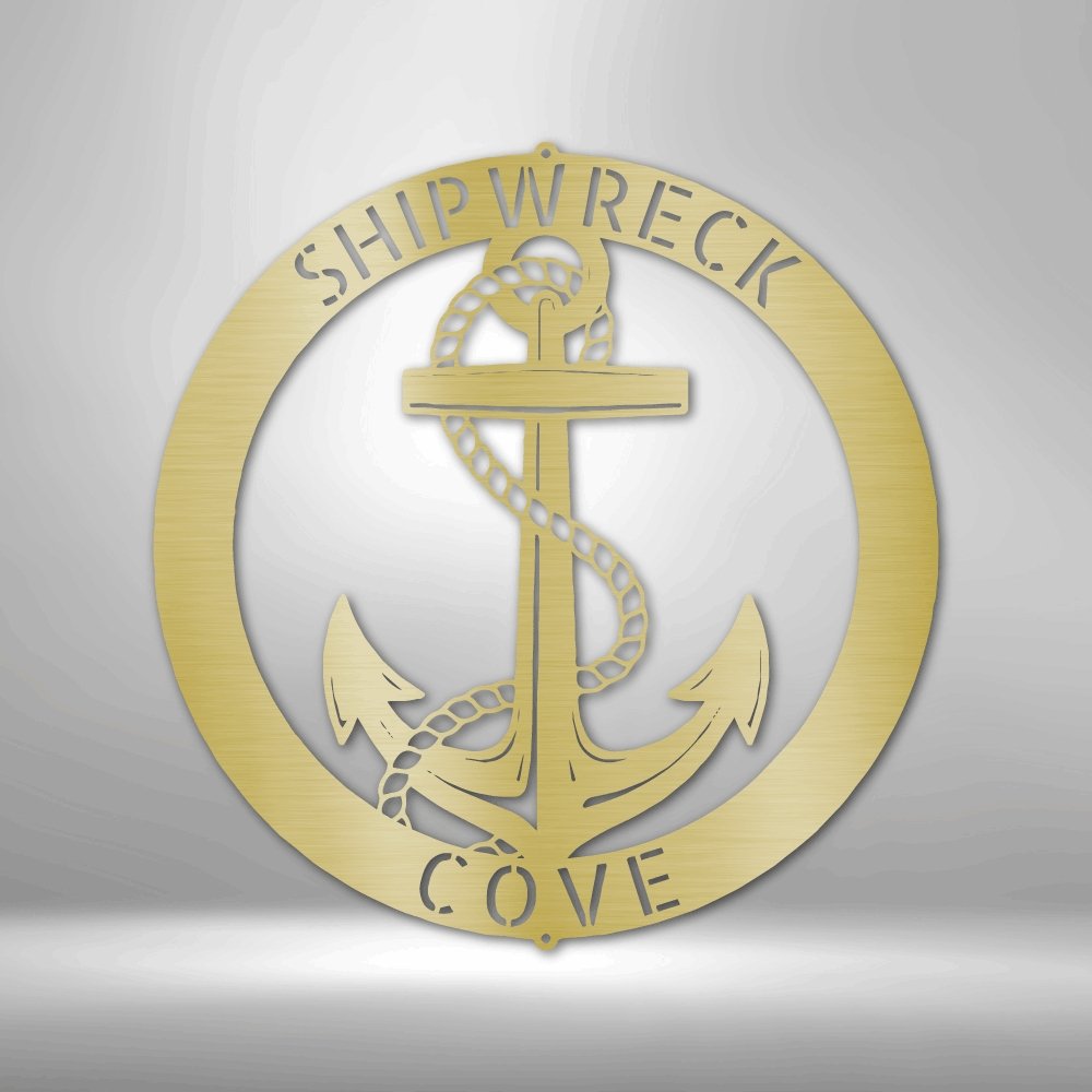 Elaborate Anchor Ring Steel Sign - Nautical Metal Wall Art for Coastal Home Decor - Stylinsoul