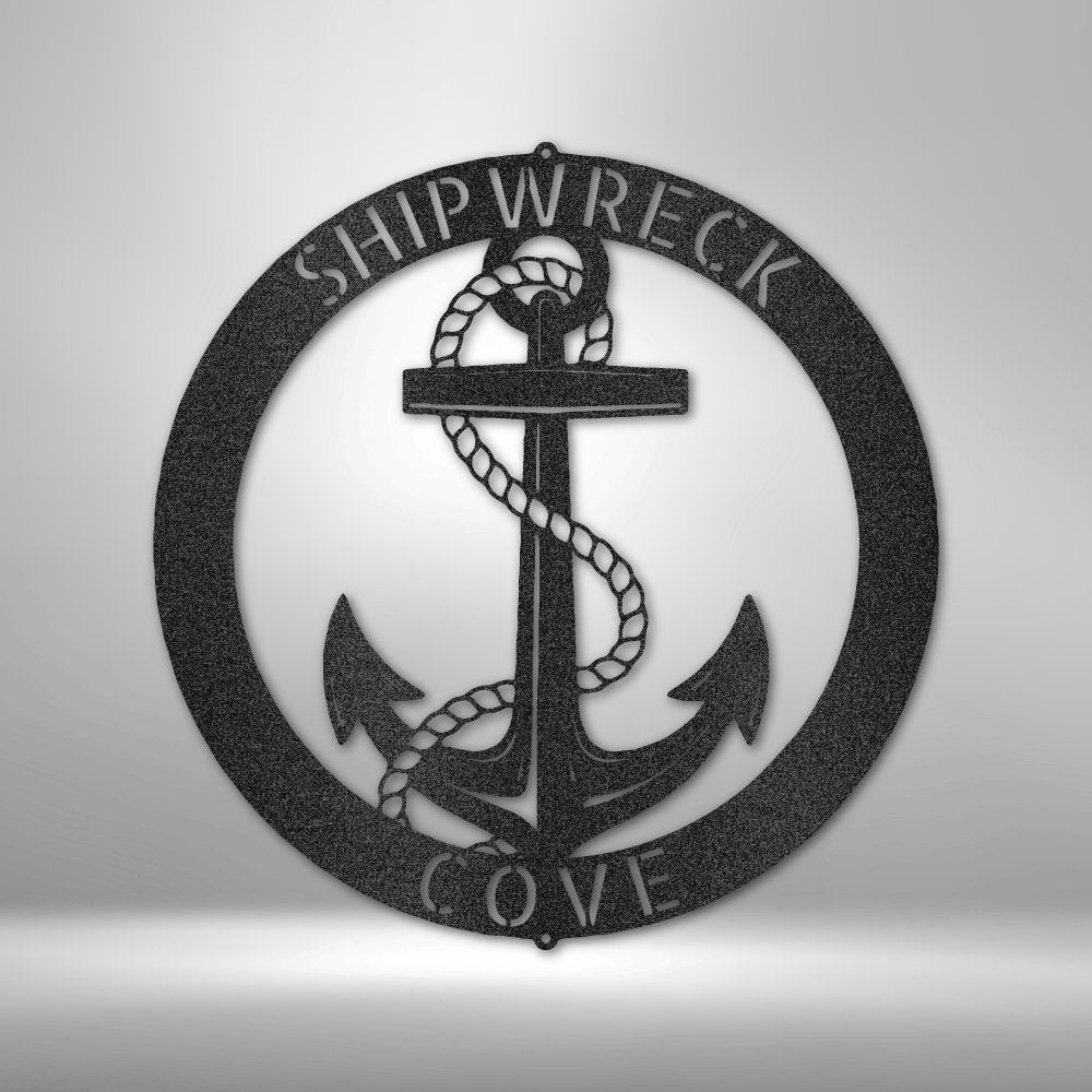 Elaborate Anchor Ring Steel Sign - Nautical Metal Wall Art for Coastal Home Decor - Stylinsoul