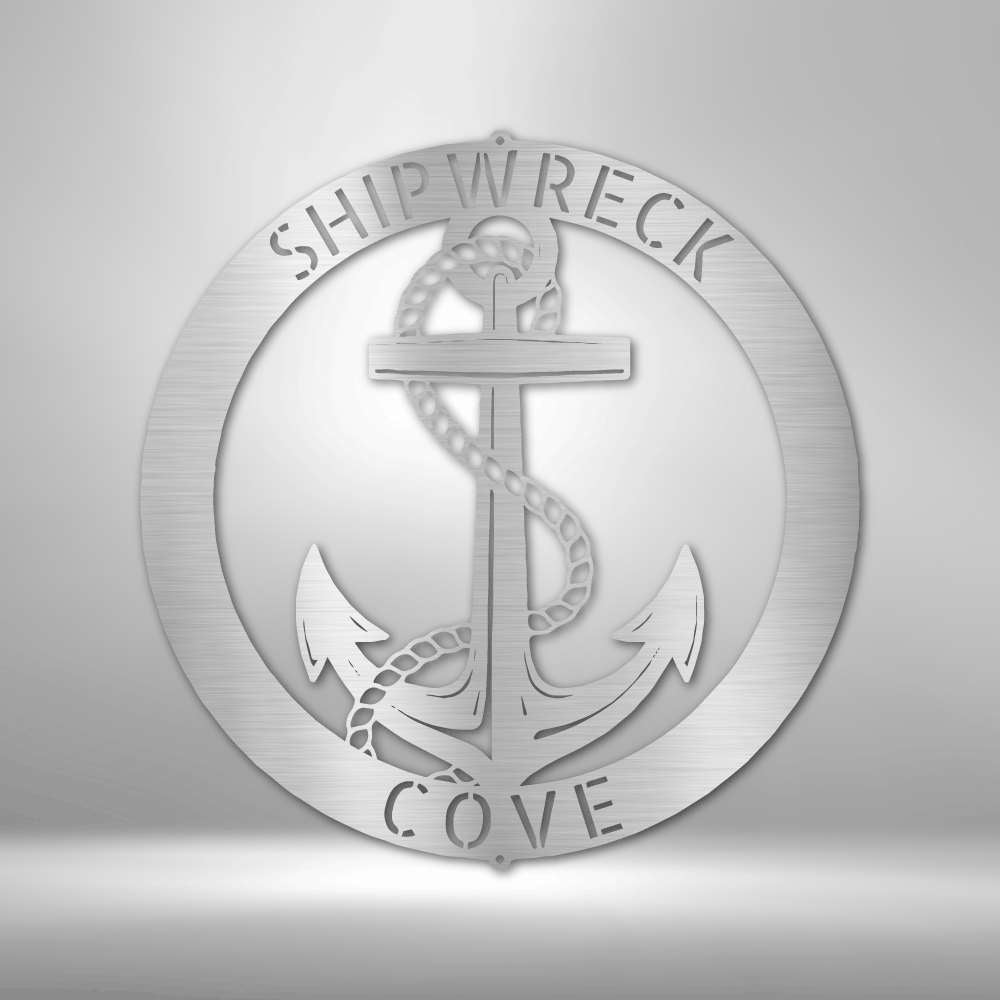 Elaborate Anchor Ring Steel Sign - Nautical Metal Wall Art for Coastal Home Decor - Stylinsoul