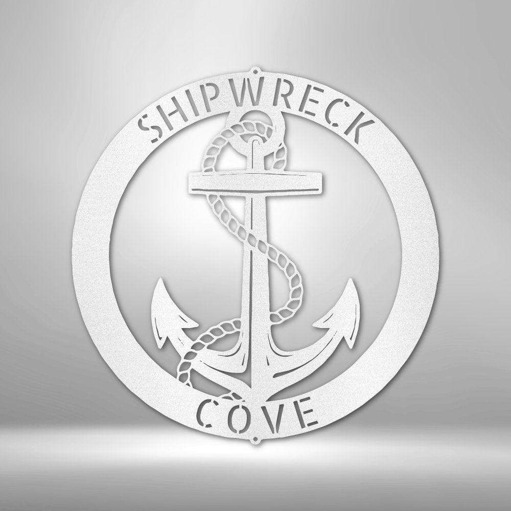 Elaborate Anchor Ring Steel Sign - Nautical Metal Wall Art for Coastal Home Decor - Stylinsoul