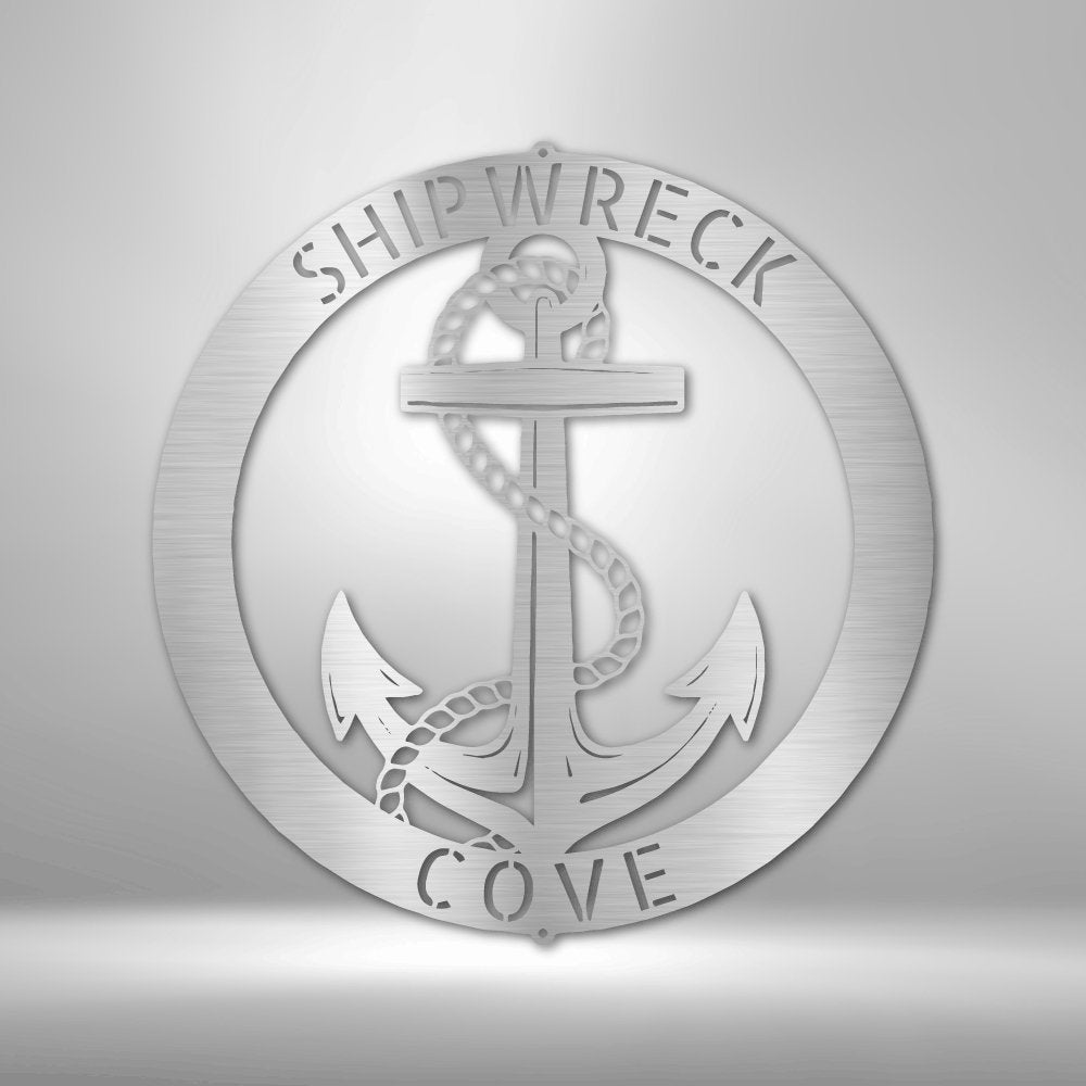Elaborate Anchor Ring Steel Sign - Nautical Metal Wall Art for Coastal Home Decor - Stylinsoul