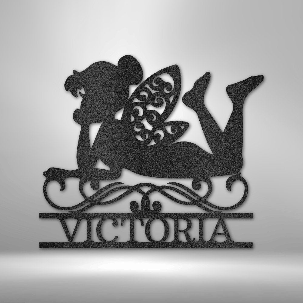 Fairy Monogram Steel Sign - Whimsical Metal Wall Art for Magical Home Decor - Stylinsoul