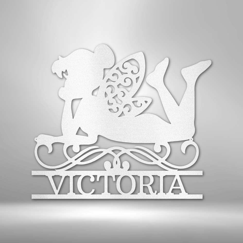 Fairy Monogram Steel Sign - Whimsical Metal Wall Art for Magical Home Decor - Stylinsoul