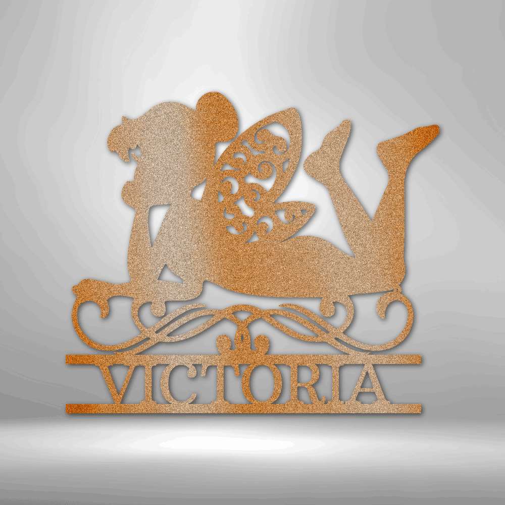 Fairy Monogram Steel Sign - Whimsical Metal Wall Art for Magical Home Decor - Stylinsoul