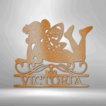 Fairy Monogram Steel Sign - Whimsical Metal Wall Art for Magical Home Decor - Stylinsoul