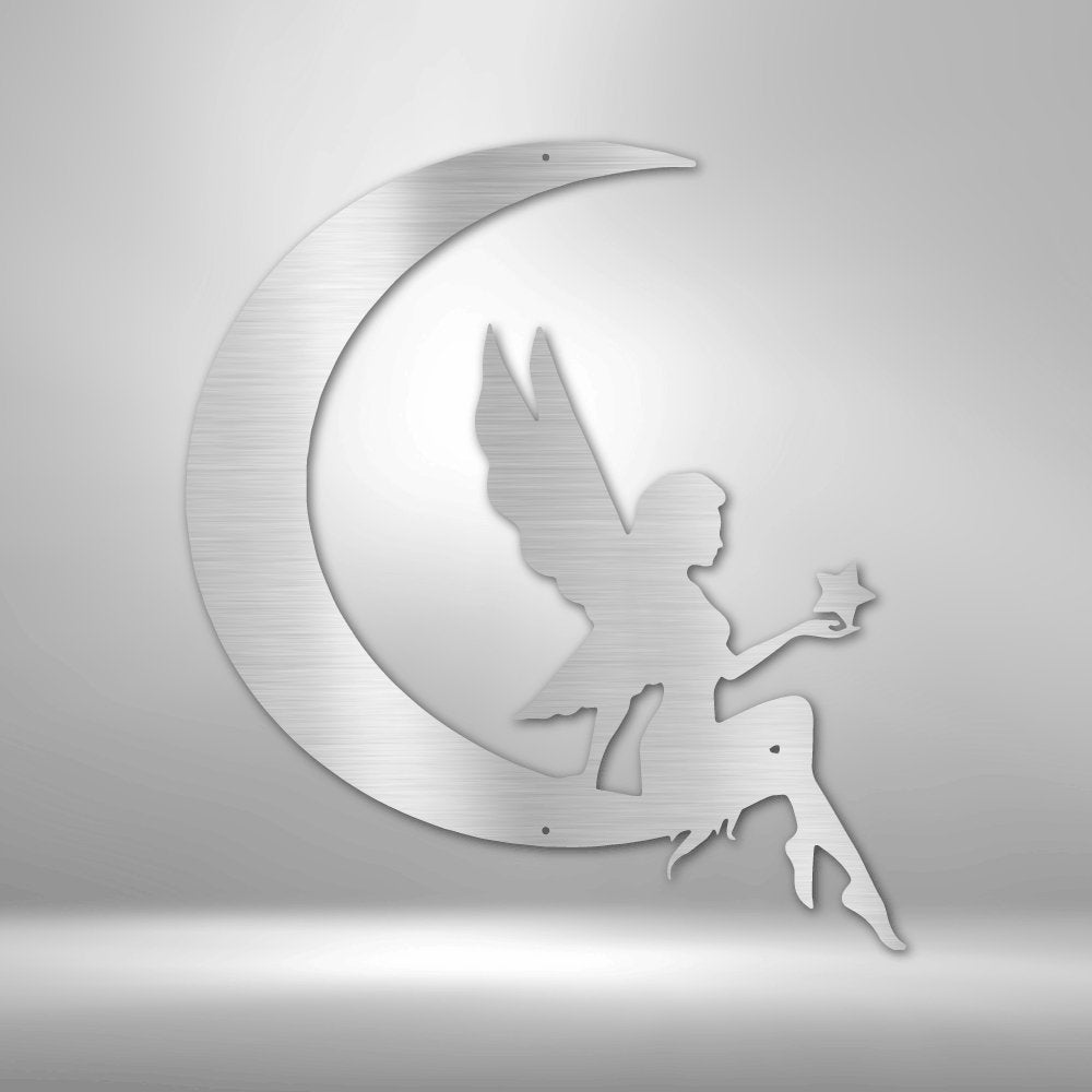 Fairy Moon Steel Sign - Whimsical Metal Wall Art for Magical Home Decor - Stylinsoul