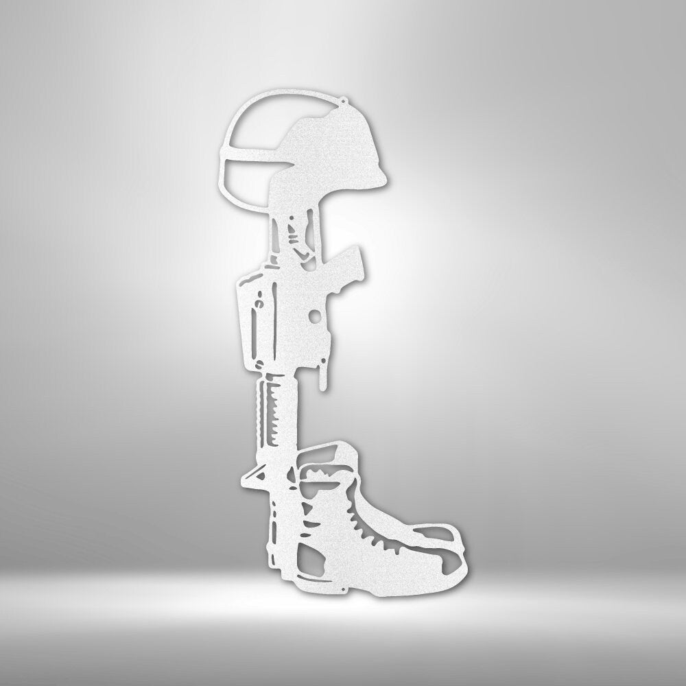 Fallen Soldier Veteran Gift - Honoring Our Heroes with Memorial Metal Wall Art - Stylinsoul