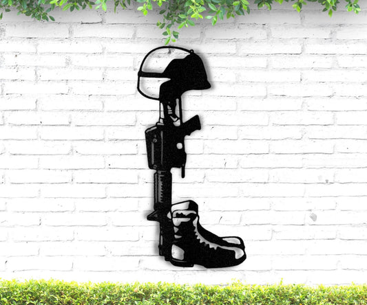 Fallen Soldier Veteran Gift - Honoring Our Heroes with Memorial Metal Wall Art - Stylinsoul