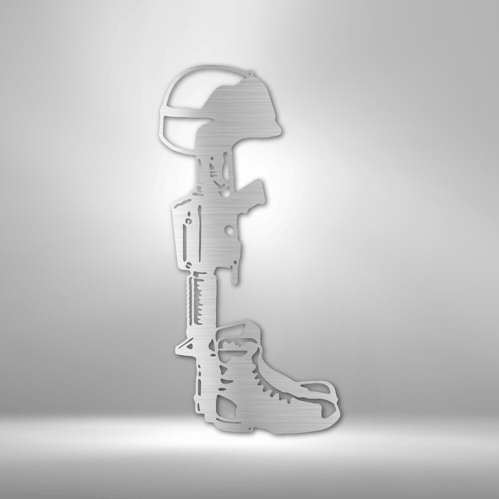 Fallen Soldier Veteran Gift - Honoring Our Heroes with Memorial Metal Wall Art - Stylinsoul