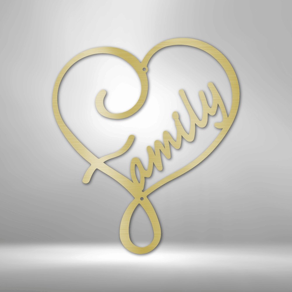 Family Love Steel Sign - Personalized Metal Wall Art for Heartwarming Home Decor - Stylinsoul