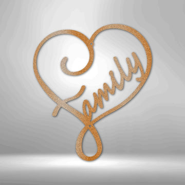 Family Love Steel Sign - Personalized Metal Wall Art for Heartwarming Home Decor - Stylinsoul