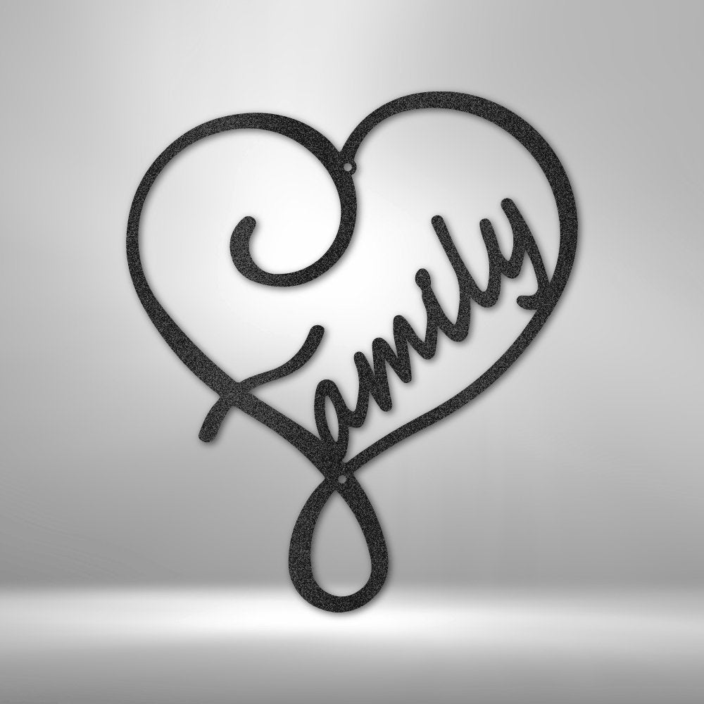 Family Love Steel Sign - Personalized Metal Wall Art for Heartwarming Home Decor - Stylinsoul