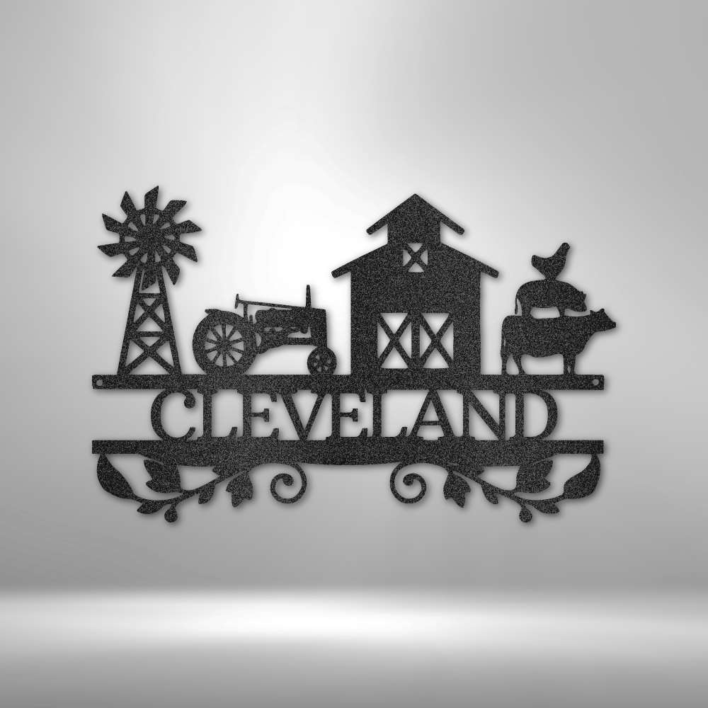 Farm Life Monogram Steel Sign - Custom Metal Wall Decor for Country Home - Stylinsoul