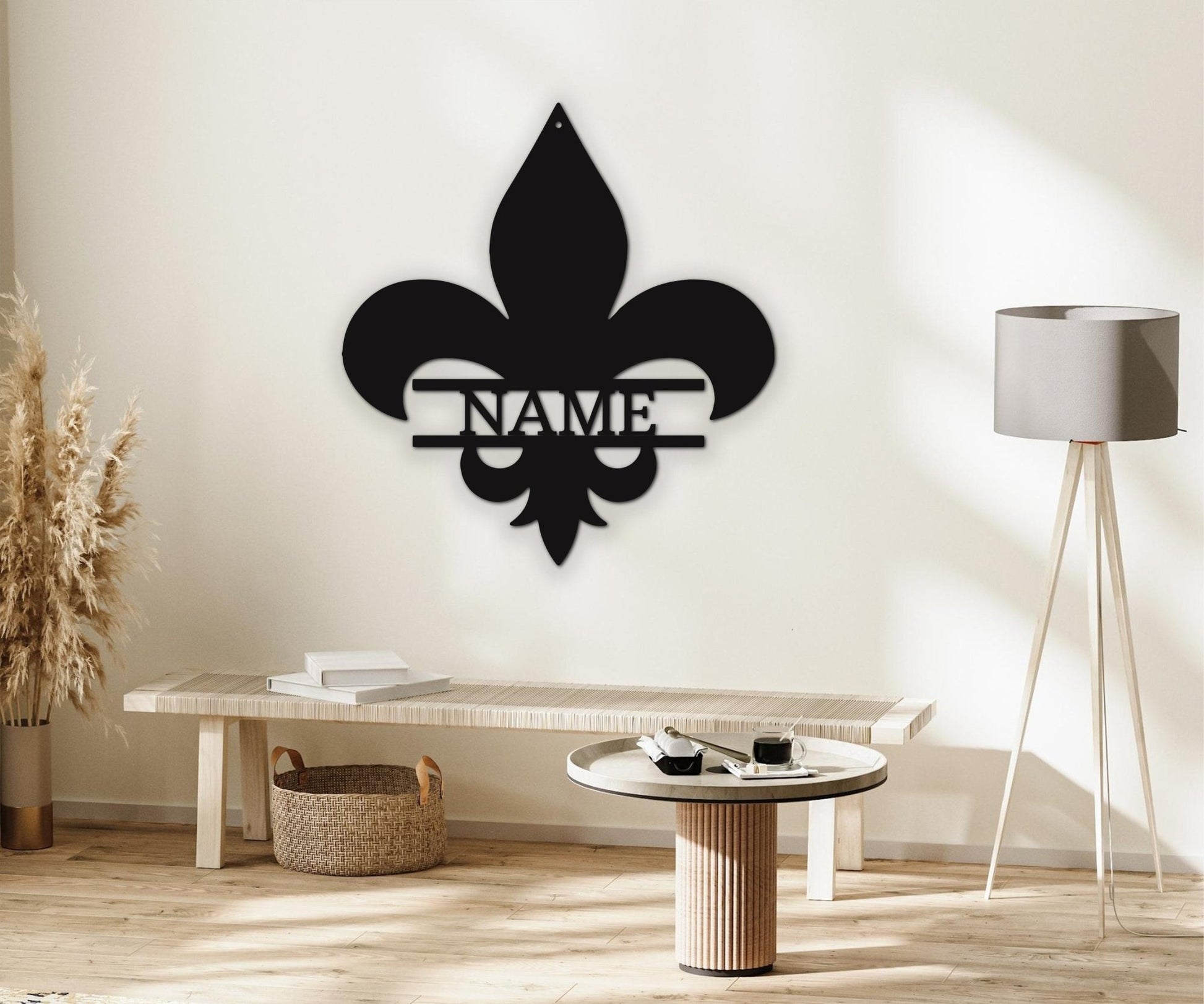 Fleur De Lis Wall Decor - Custom Metal Door Hanger for Personalized Home Decor - Stylinsoul