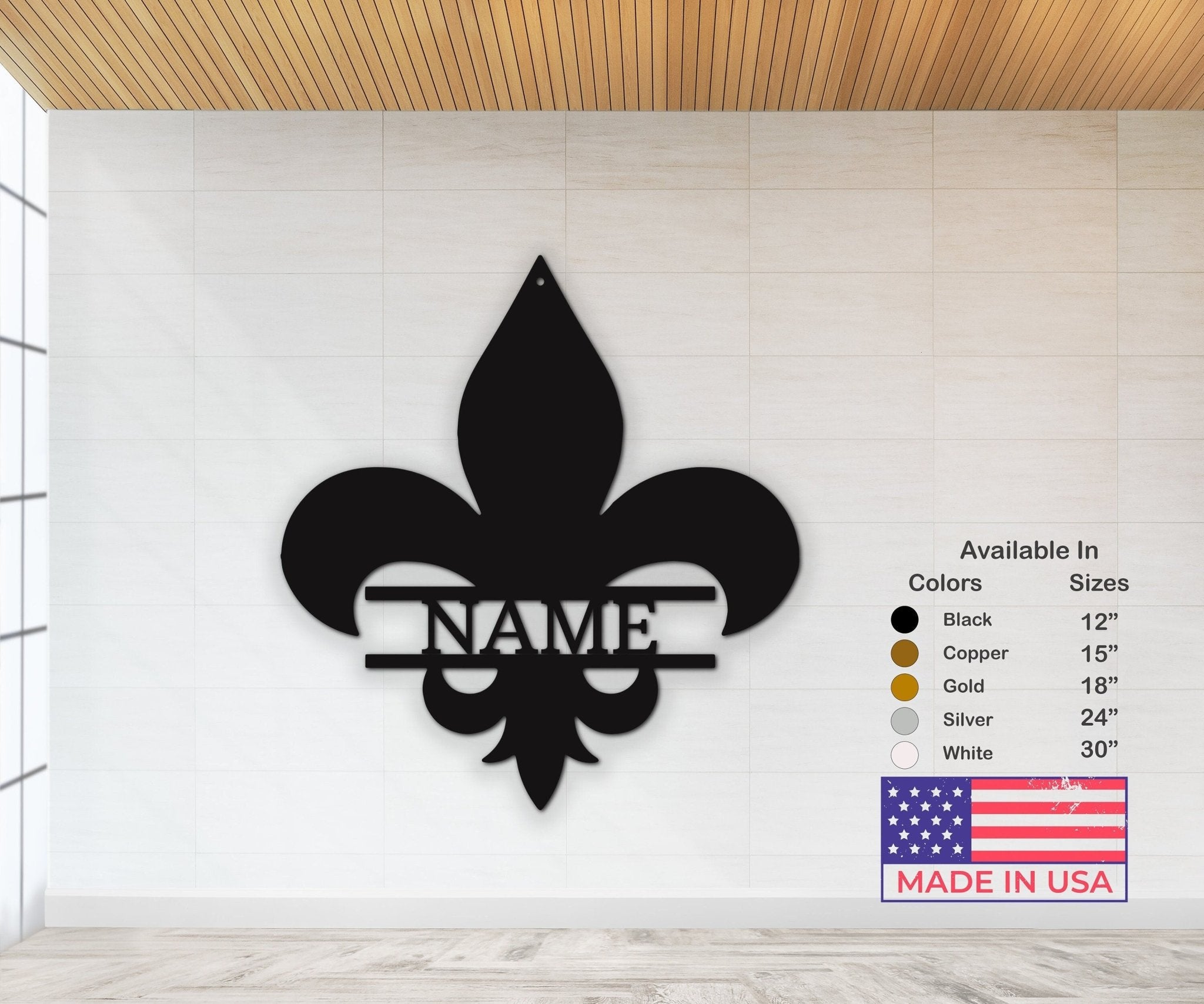 Fleur De Lis Wall Decor - Custom Metal Door Hanger for Personalized Home Decor - Stylinsoul