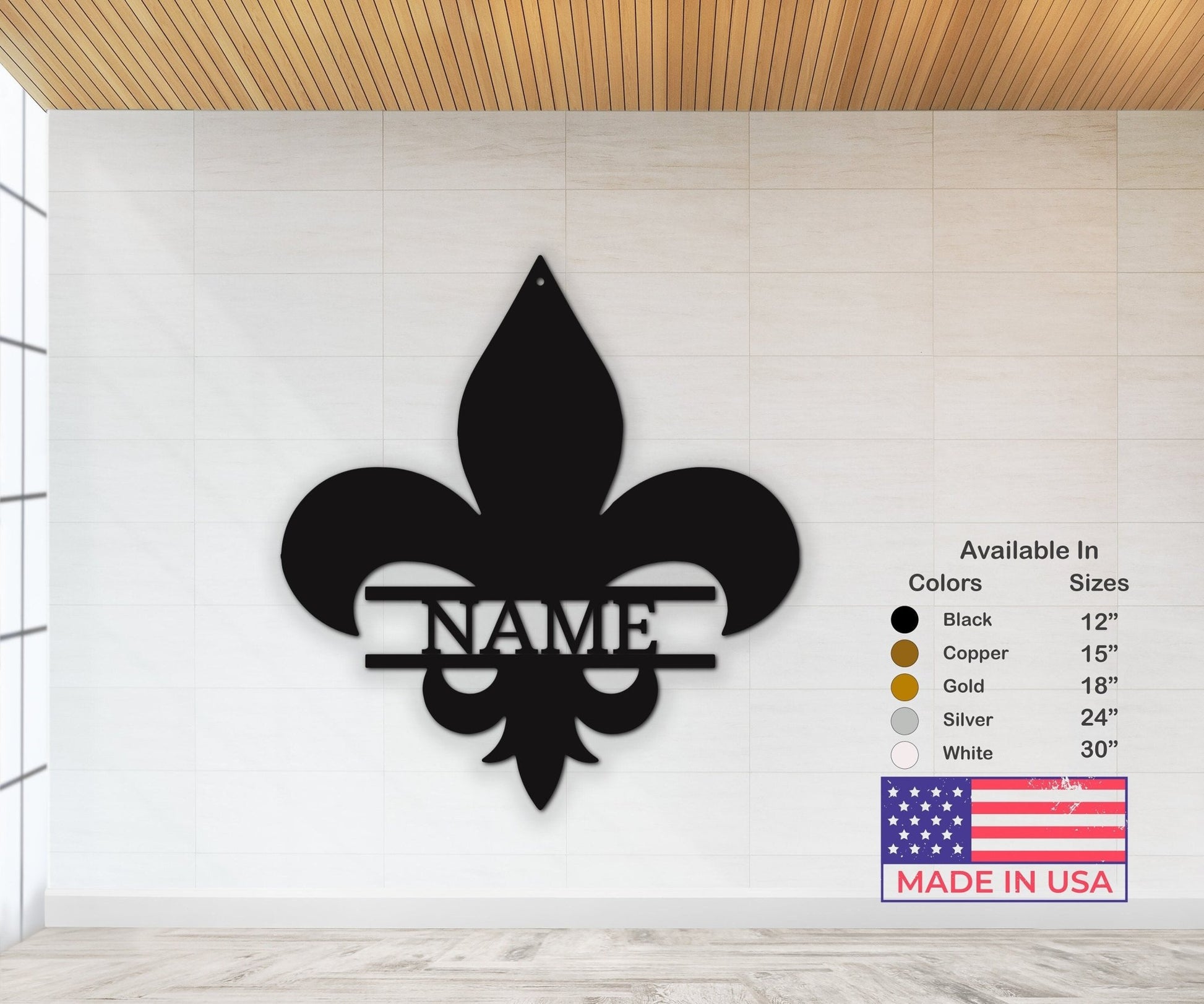 Fleur De Lis Wall Decor - Custom Metal Door Hanger for Personalized Home Decor - Stylinsoul