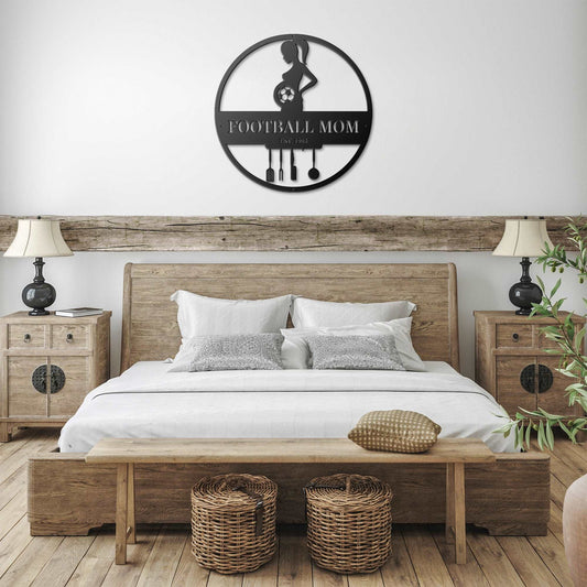 Football Mom - Custom Die Cut Metal Sign - Mothers Day Gift Home Decor - Stylinsoul