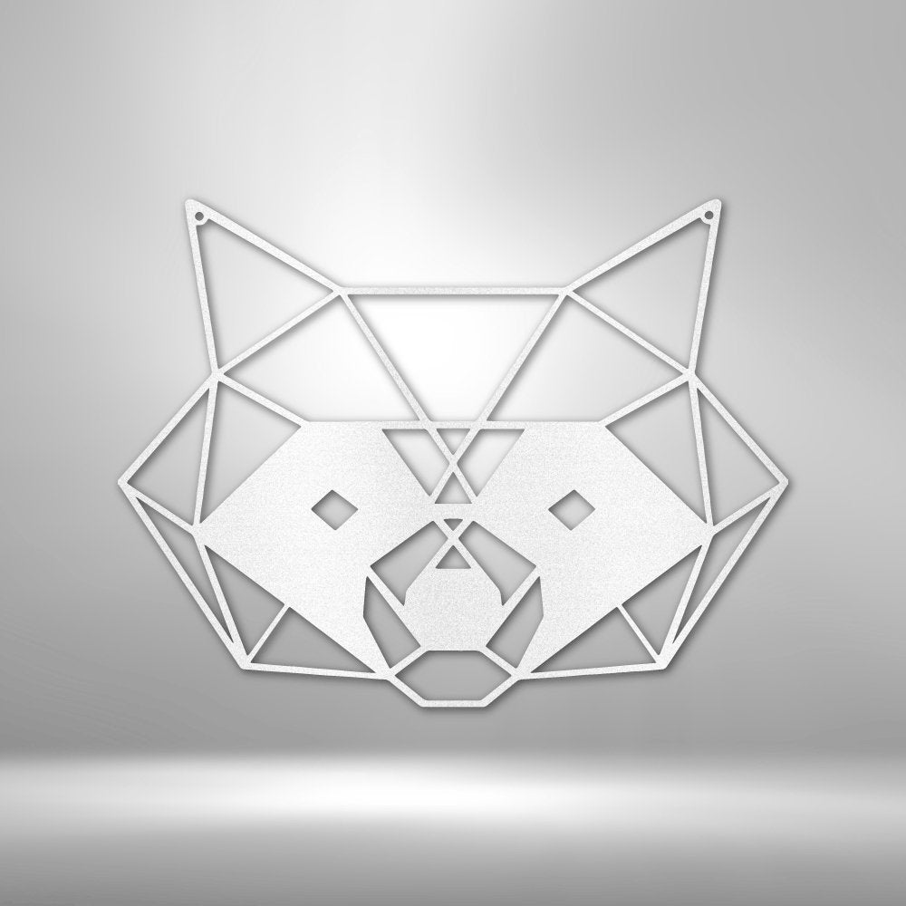 Geometric Raccoon Steel Sign - Unique Wall Art for Nature Lovers - Stylinsoul