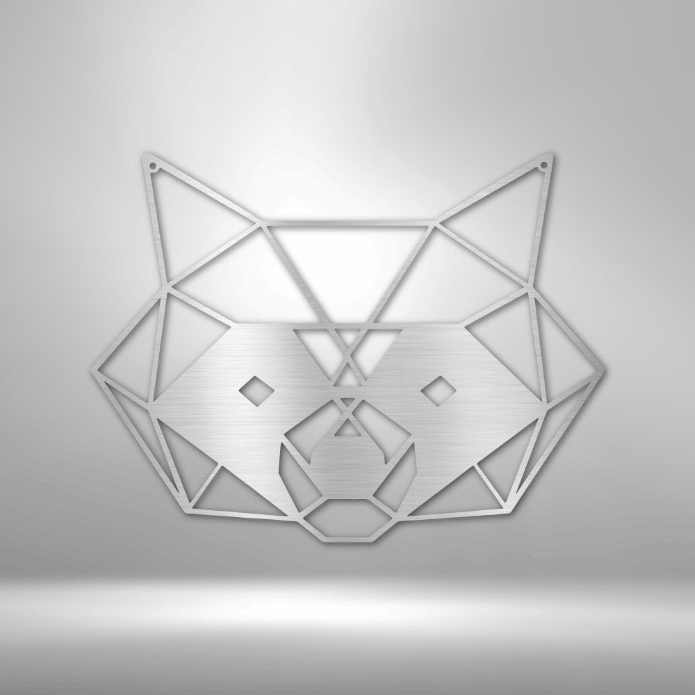 Geometric Raccoon Steel Sign - Unique Wall Art for Nature Lovers - Stylinsoul