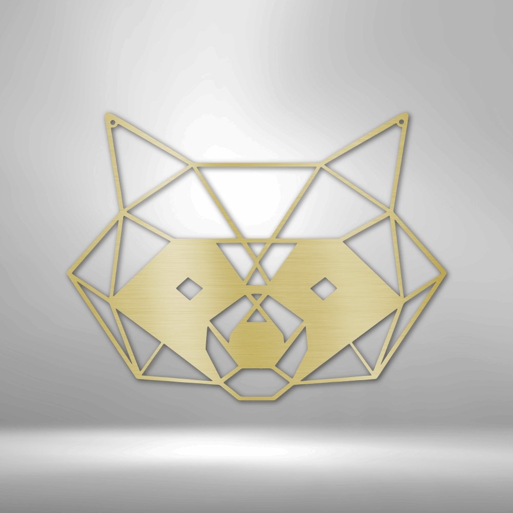 Geometric Raccoon Steel Sign - Unique Wall Art for Nature Lovers - Stylinsoul