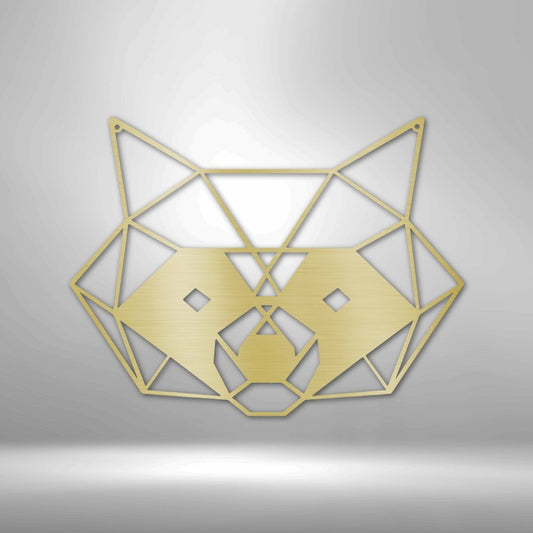 Geometric Raccoon Steel Sign - Unique Wall Art for Nature Lovers - Stylinsoul