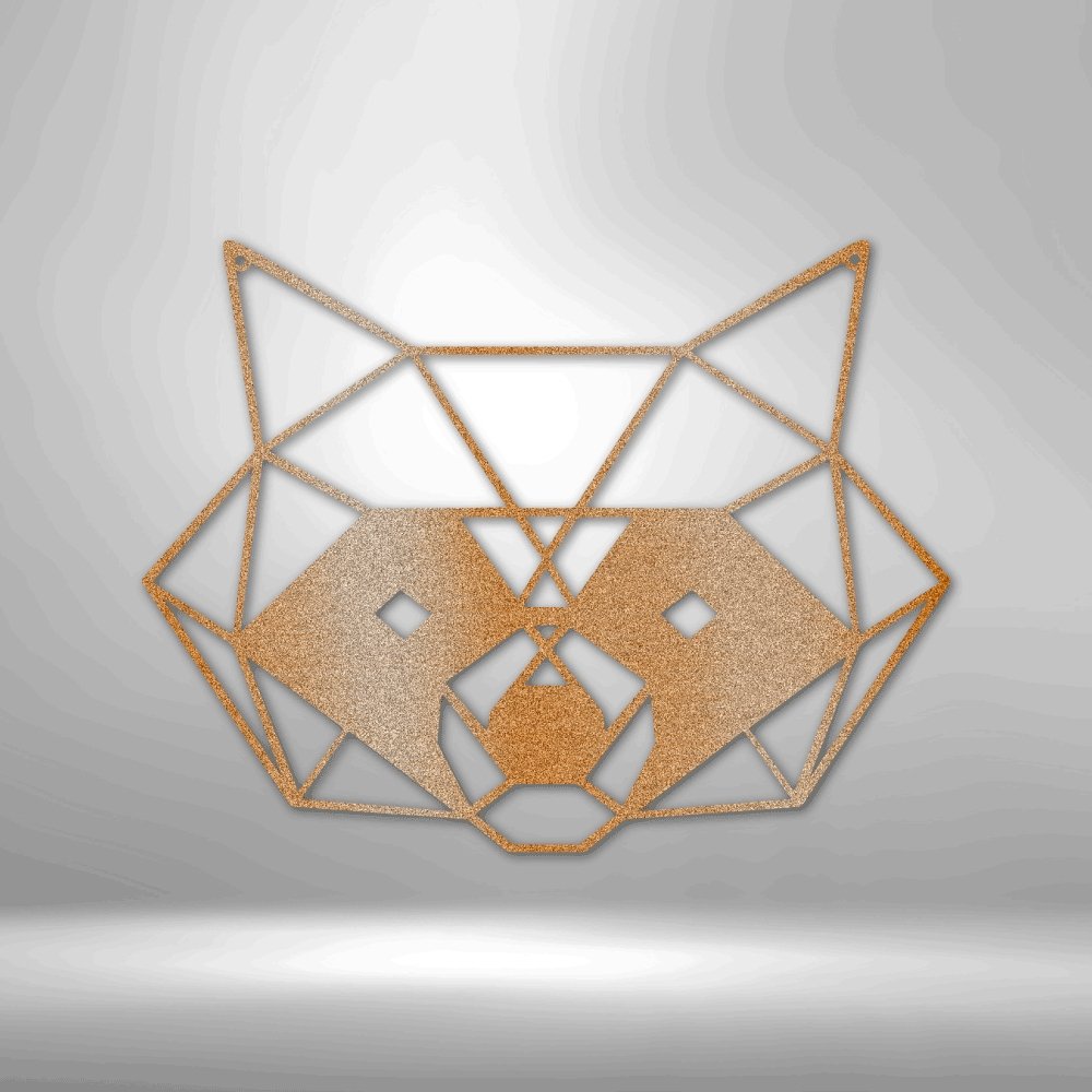 Geometric Raccoon Steel Sign - Unique Wall Art for Nature Lovers - Stylinsoul