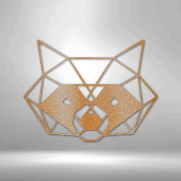 Geometric Raccoon Steel Sign - Unique Wall Art for Nature Lovers - Stylinsoul