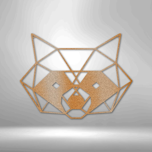 Geometric Raccoon Steel Sign - Unique Wall Art for Nature Lovers - Stylinsoul