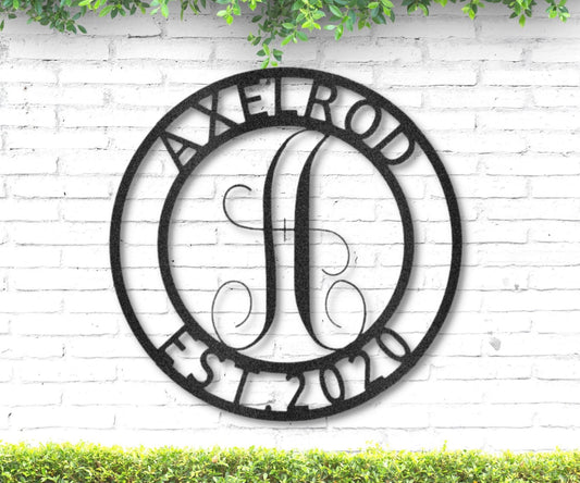 Gift For Couples - Family Name Sign - Custom Last Name Sign - Personalized Metal Wall Art - Stylinsoul