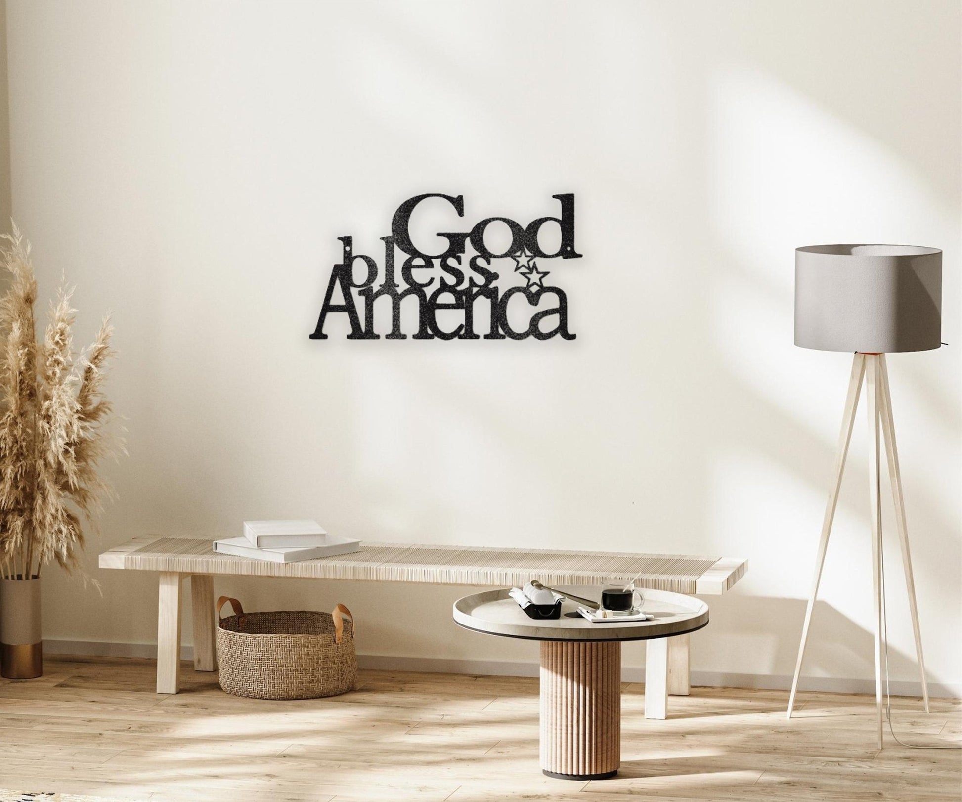 God Bless America USA Metal Sign - Patriotic Metal Home Decor for Housewarming - Stylinsoul