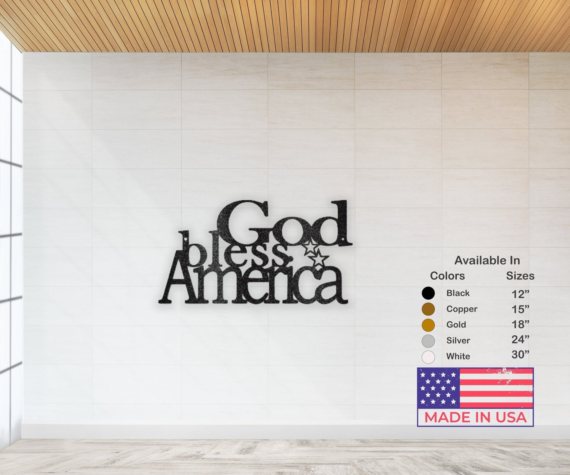 God Bless America USA Metal Sign - Patriotic Metal Home Decor for Housewarming - Stylinsoul