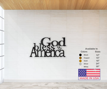 God Bless America USA Metal Sign - Patriotic Metal Home Decor for Housewarming - Stylinsoul