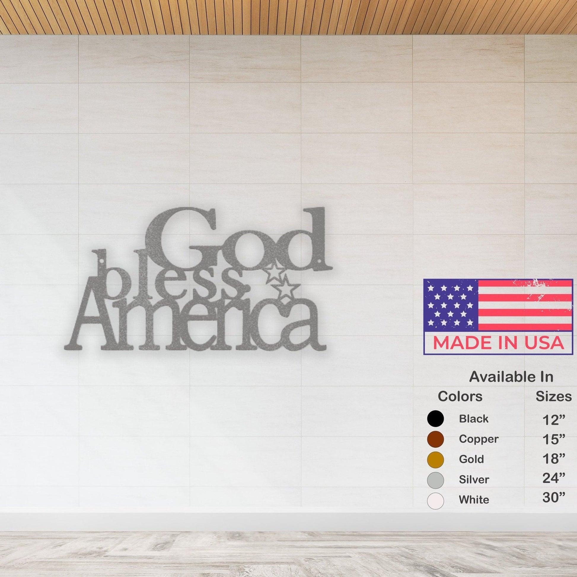 God Bless America USA Metal Sign - Patriotic Metal Home Decor for Housewarming - Stylinsoul