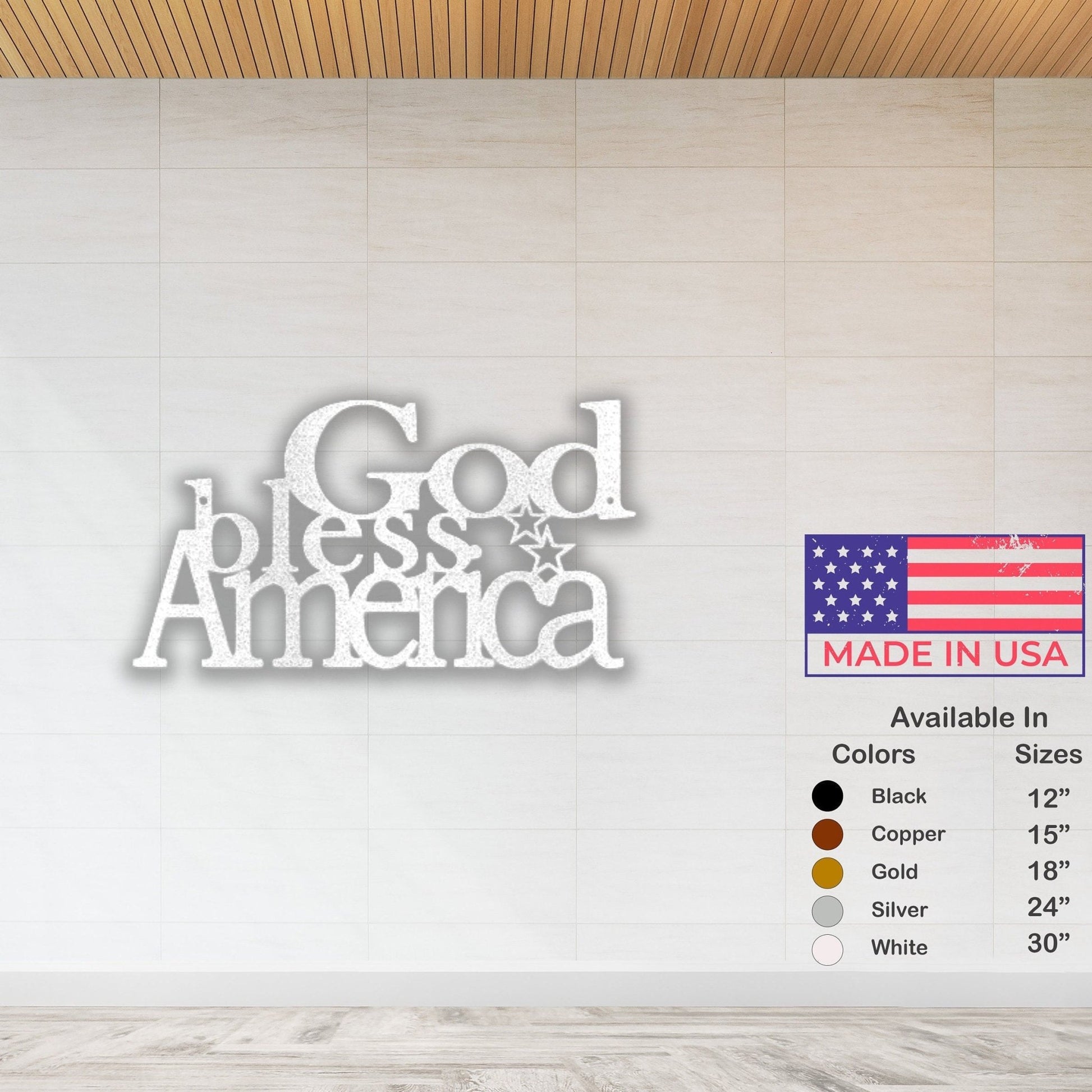 God Bless America USA Metal Sign - Patriotic Metal Home Decor for Housewarming - Stylinsoul