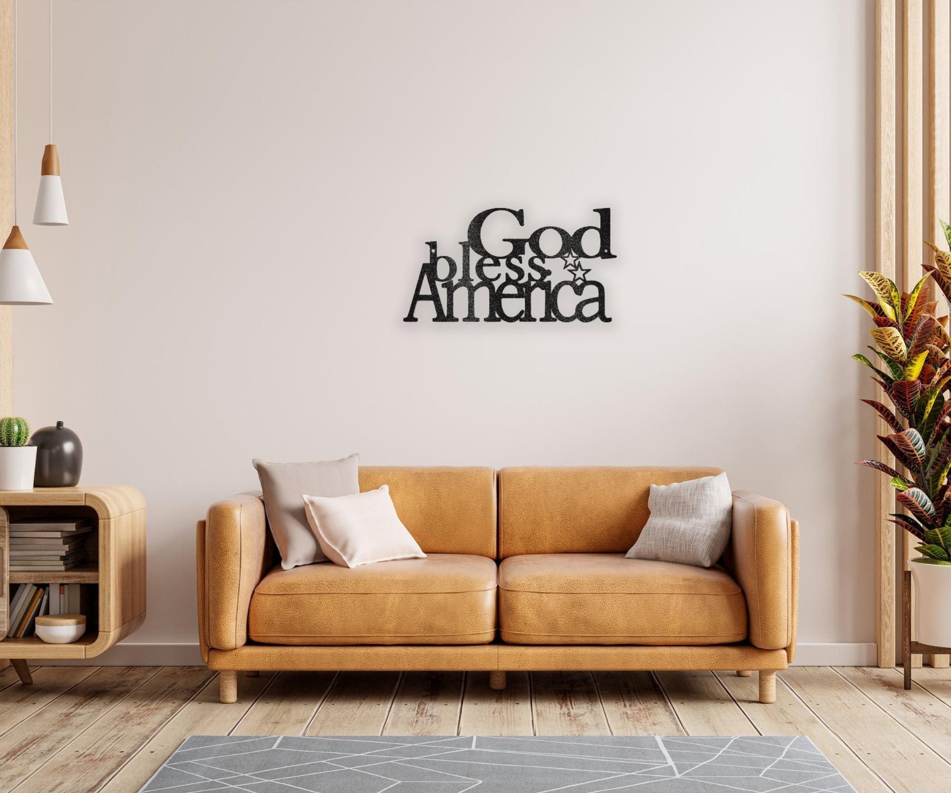 God Bless America USA Metal Sign - Patriotic Metal Home Decor for Housewarming - Stylinsoul