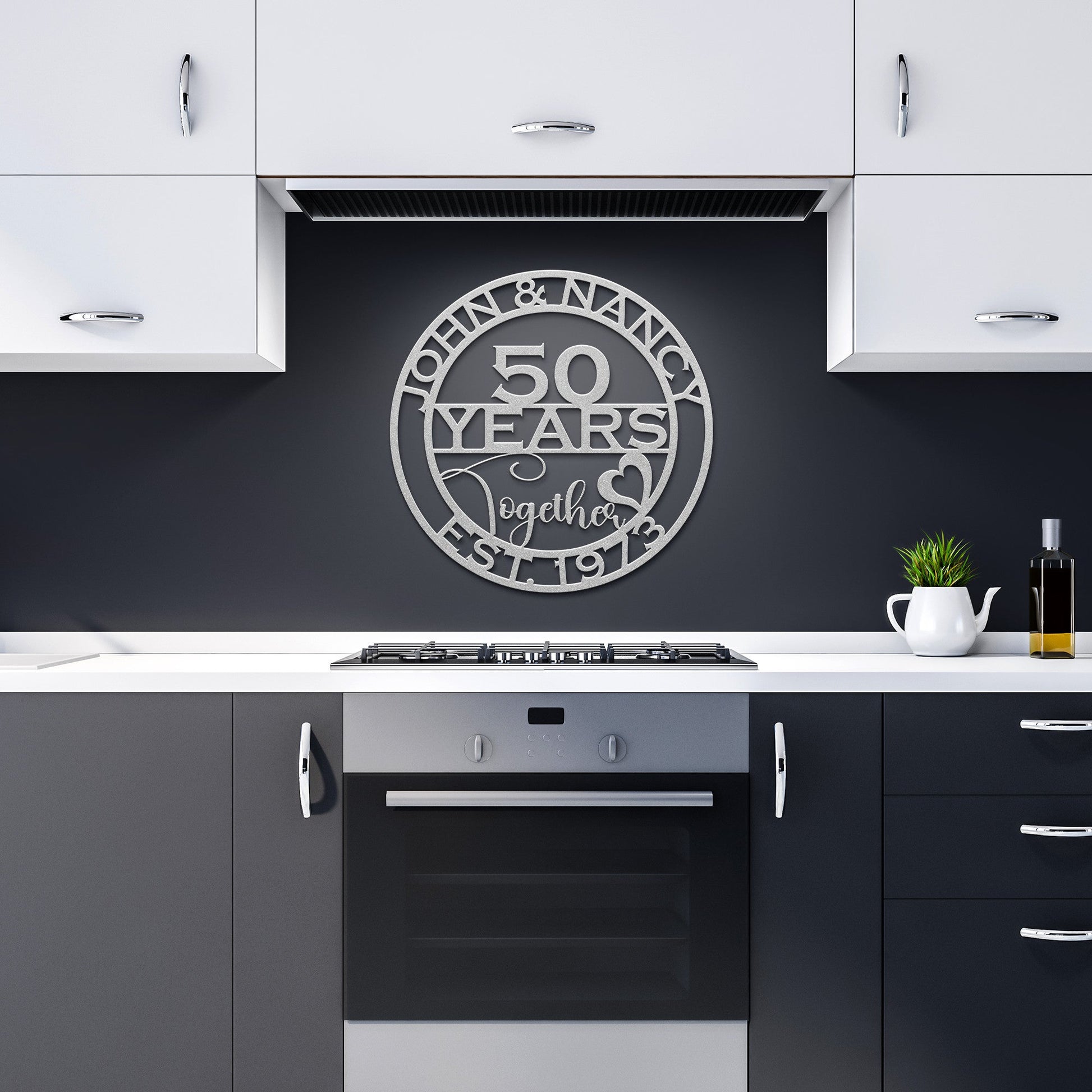 Golden 50th Year Anniversary Gift: Personalized Metal Sign for Cherished Parents - Stylinsoul