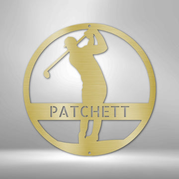Golfer Monogram Steel Sign - Personalized Metal Wall Art for Golf Enthusiasts - Stylinsoul