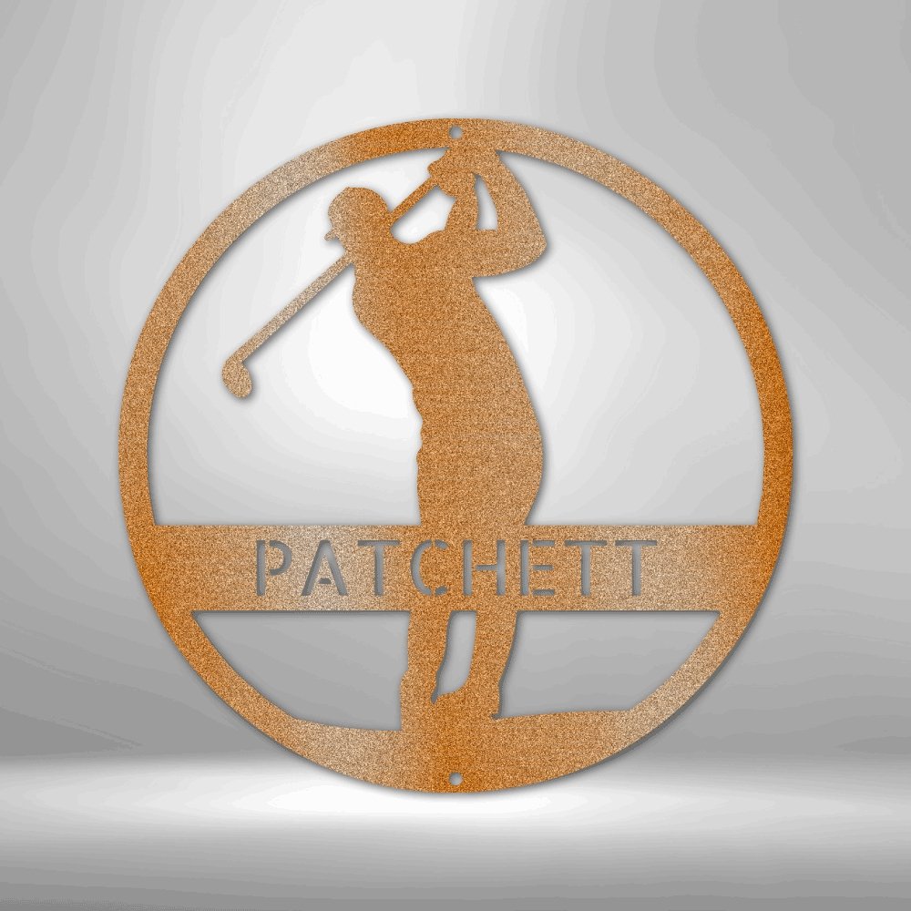 Golfer Monogram Steel Sign - Personalized Metal Wall Art for Golf Enthusiasts - Stylinsoul