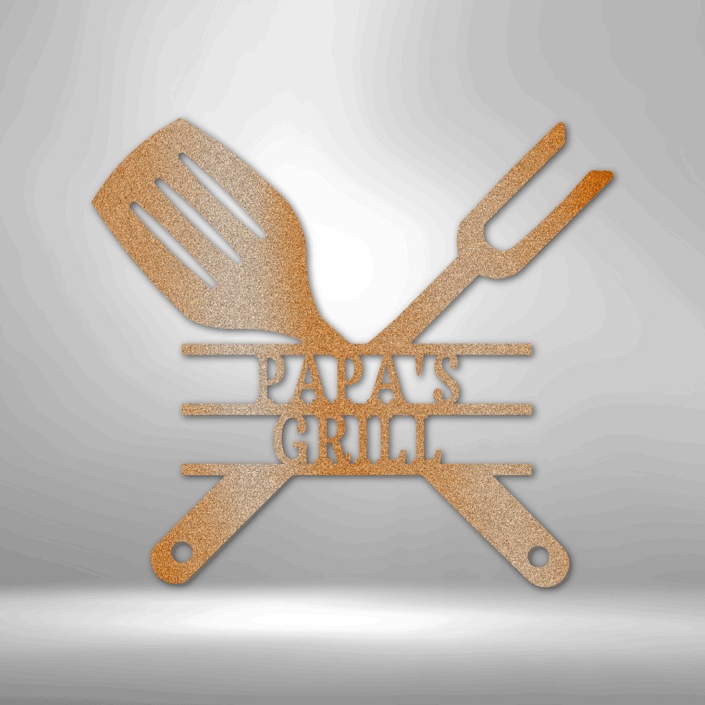 Grilling Utensils Steel Sign - Metal Wall Art for Barbecue and Grill Enthusiasts - Stylinsoul